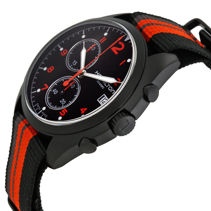 Hamilton Pilot Pioneer Chronograph Black Dial Mens Watch