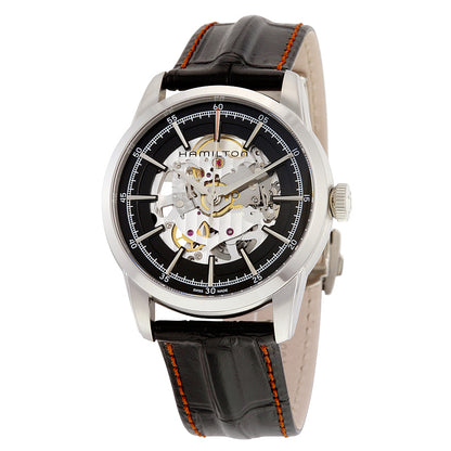 Hamilton Railroad Automatic Black Skeleton Dial Mens Watch