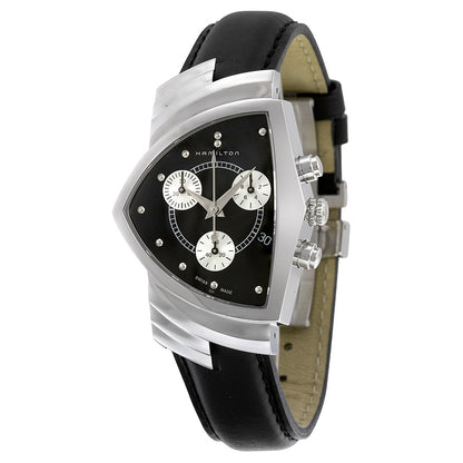 Hamilton Ventura Chrono Black Dial Shield Shaped Mens Watch