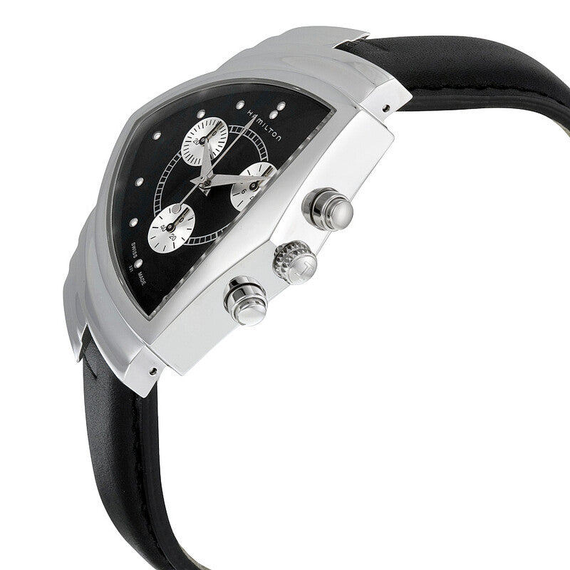 Hamilton Ventura Chrono Black Dial Shield Shaped Mens Watch