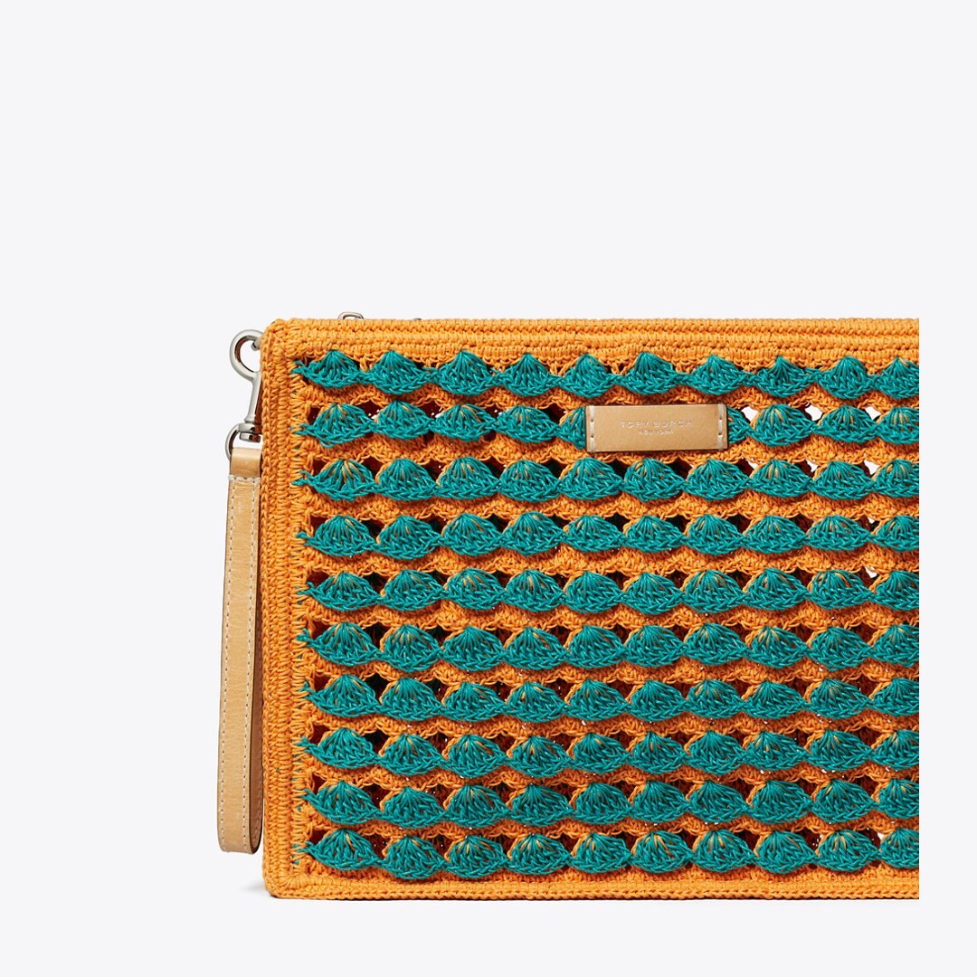 Tory Burch Hand-Crocheted Pouch Multi