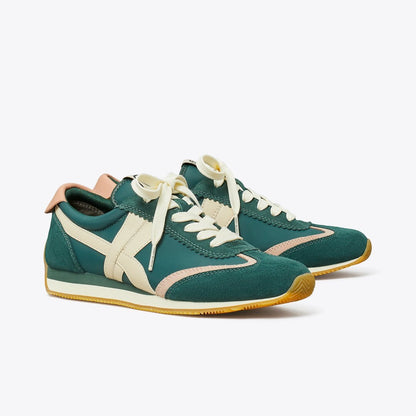 Tory Burch Hank Sneaker Bottle Green / Pink Moon