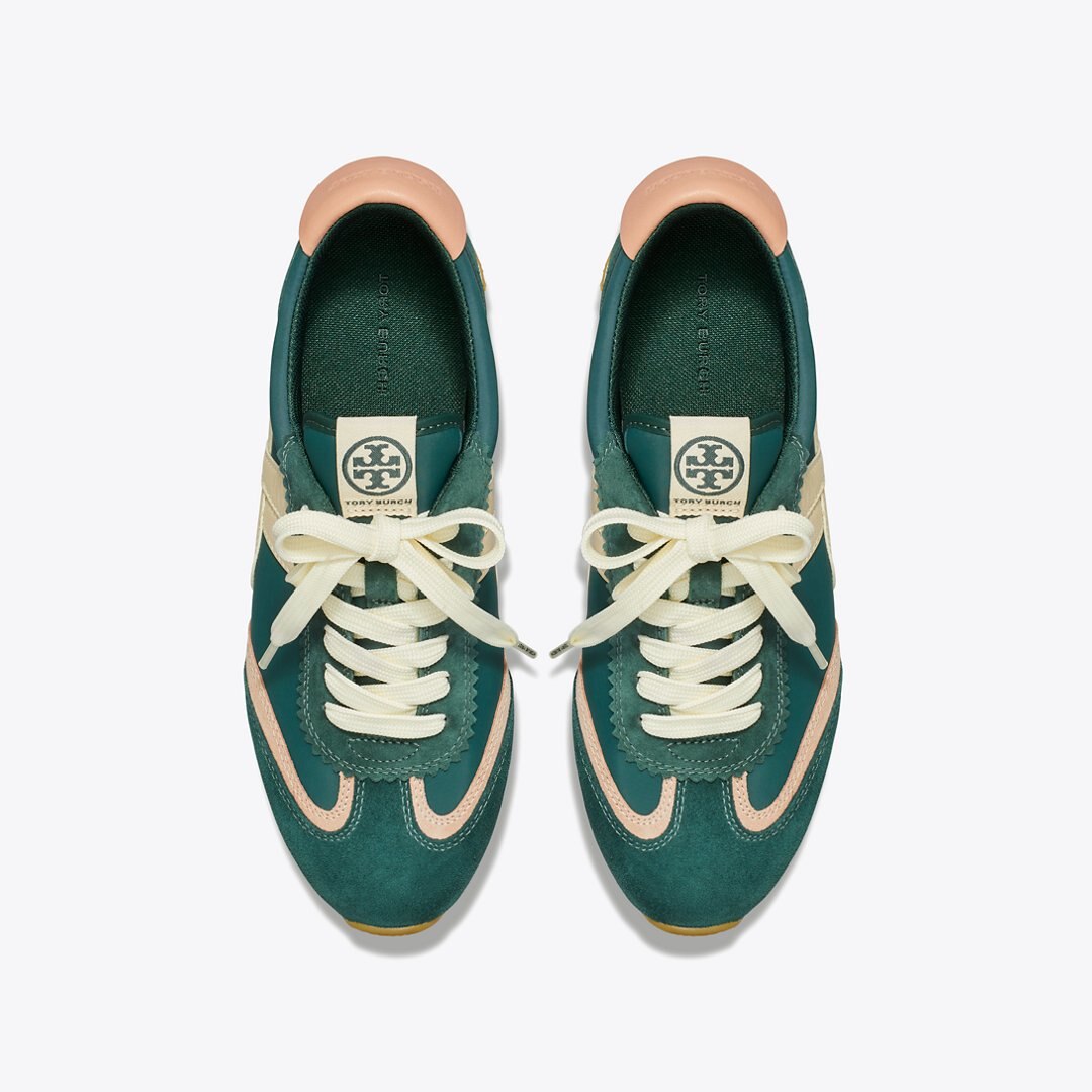 Tory Burch Hank Sneaker Bottle Green / Pink Moon
