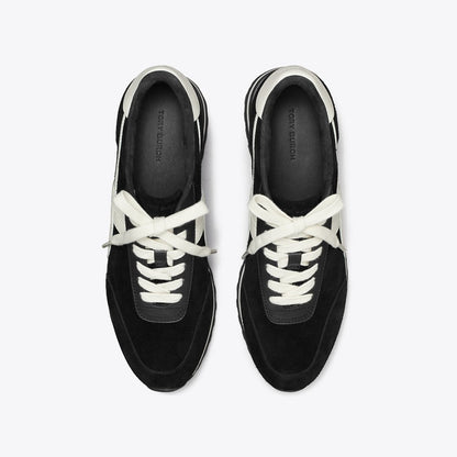 Tory Burch Hank Wedge Sneaker BLACK/NEW IVORY/TITANIUM WHITE