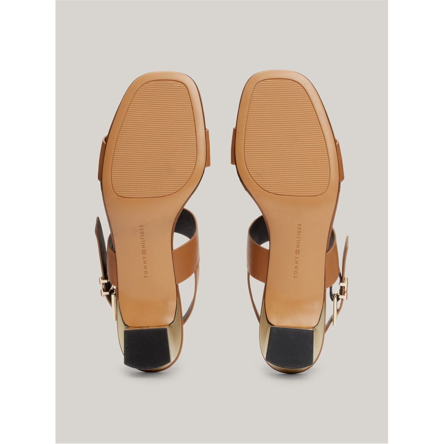  Hardware Block Mid Heels Summer Cognac