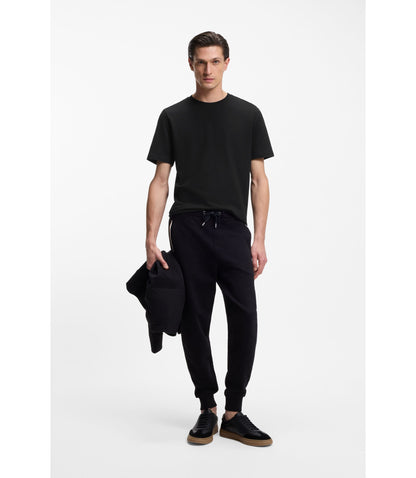 Boss Bubble Jacquard Structure T Shirt In A Cotton Blend Black