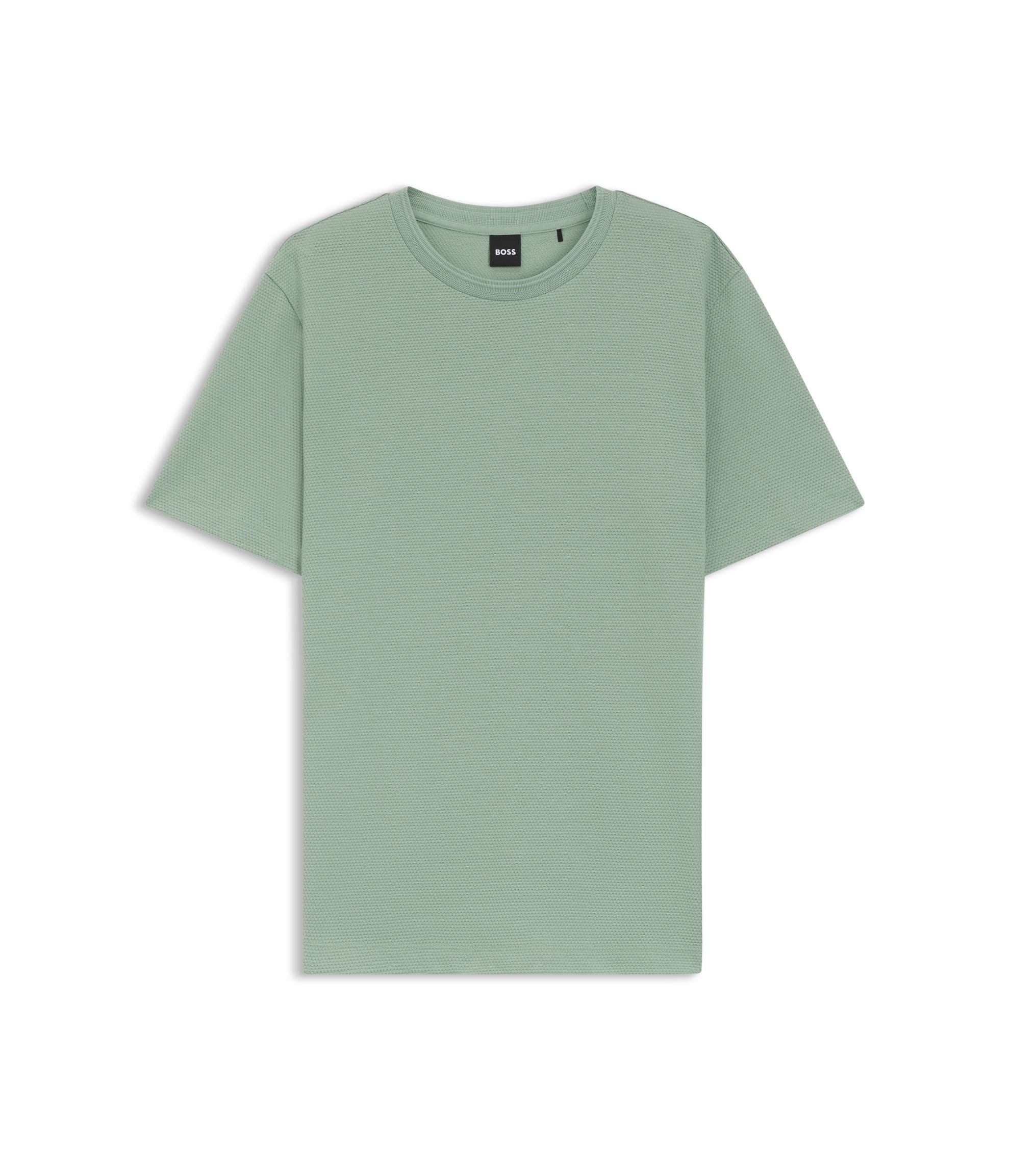Boss Bubble Jacquard Structure T Shirt In A Cotton Blend Light Green
