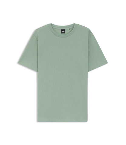Boss Bubble Jacquard Structure T Shirt In A Cotton Blend Light Green