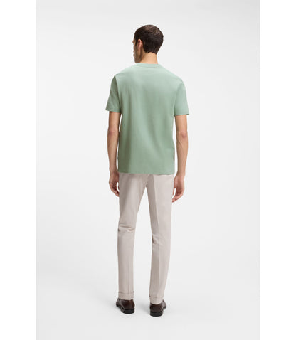 Boss Bubble Jacquard Structure T Shirt In A Cotton Blend Light Green