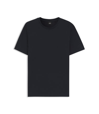 Boss Bubble Jacquard Structure T Shirt In A Cotton Blend Dark Blue