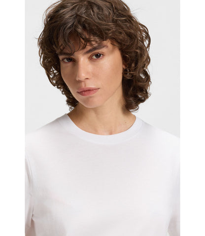 Boss Relaxed Fit T Shirt In Cotton Jersey White Women's