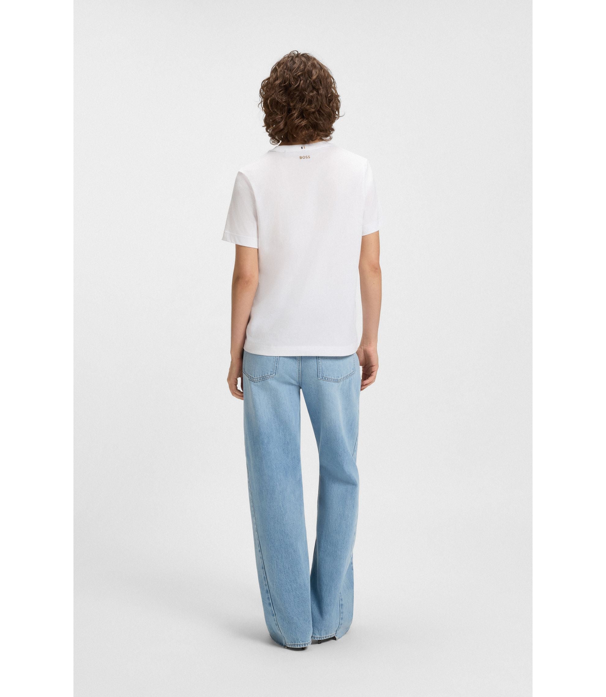 Boss Relaxed Fit T Shirt In Cotton Jersey White Women's