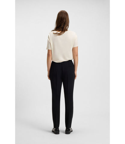 Boss Regular Fit T Shirt With Stretch Silk Front White Women's