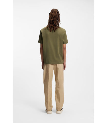 Hugo Logo Print T Shirt In Cotton Jersey Light Green