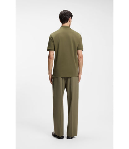 Hugo Cotton Piqu Polo Shirt With Logo Print Light Green