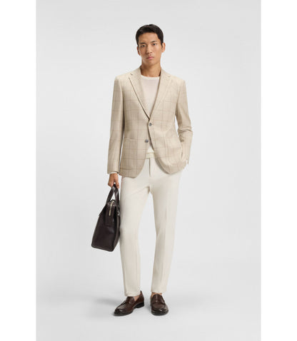 Boss Slim Fit Sweater In Merino Wool White