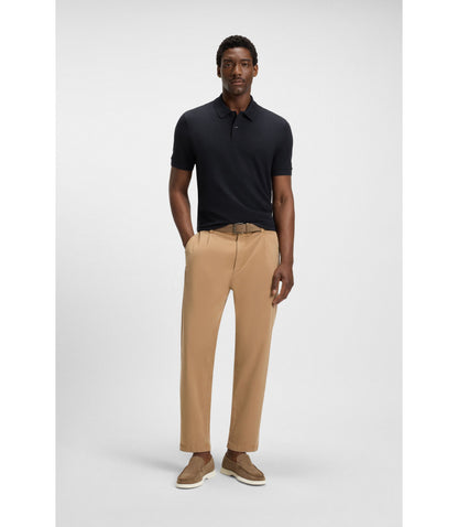 Boss Pallas Logo Detail Polo Shirt In Cotton Piqu Dark Blue