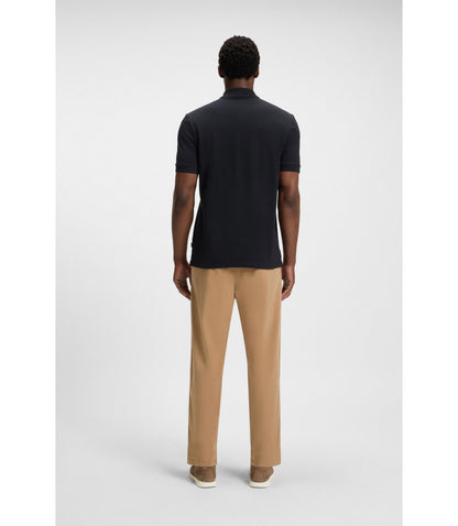 Boss Pallas Logo Detail Polo Shirt In Cotton Piqu Dark Blue
