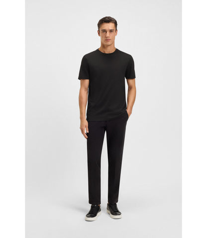 Boss Slim Fit T Shirt In Mercerized Cotton Black