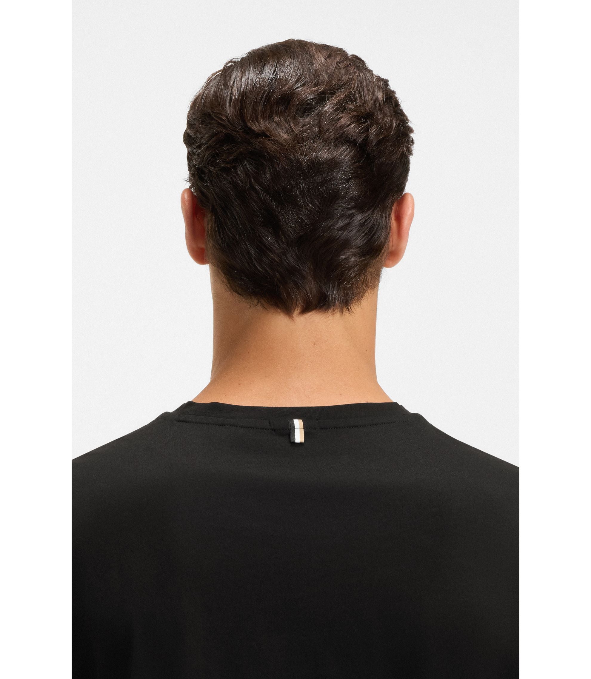 Boss Slim Fit T Shirt In Mercerized Cotton Black