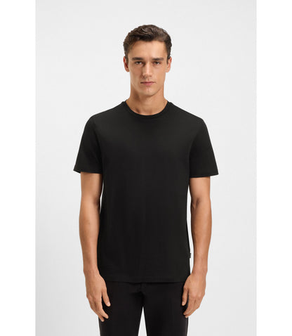 Boss Slim Fit T Shirt In Mercerized Cotton Black