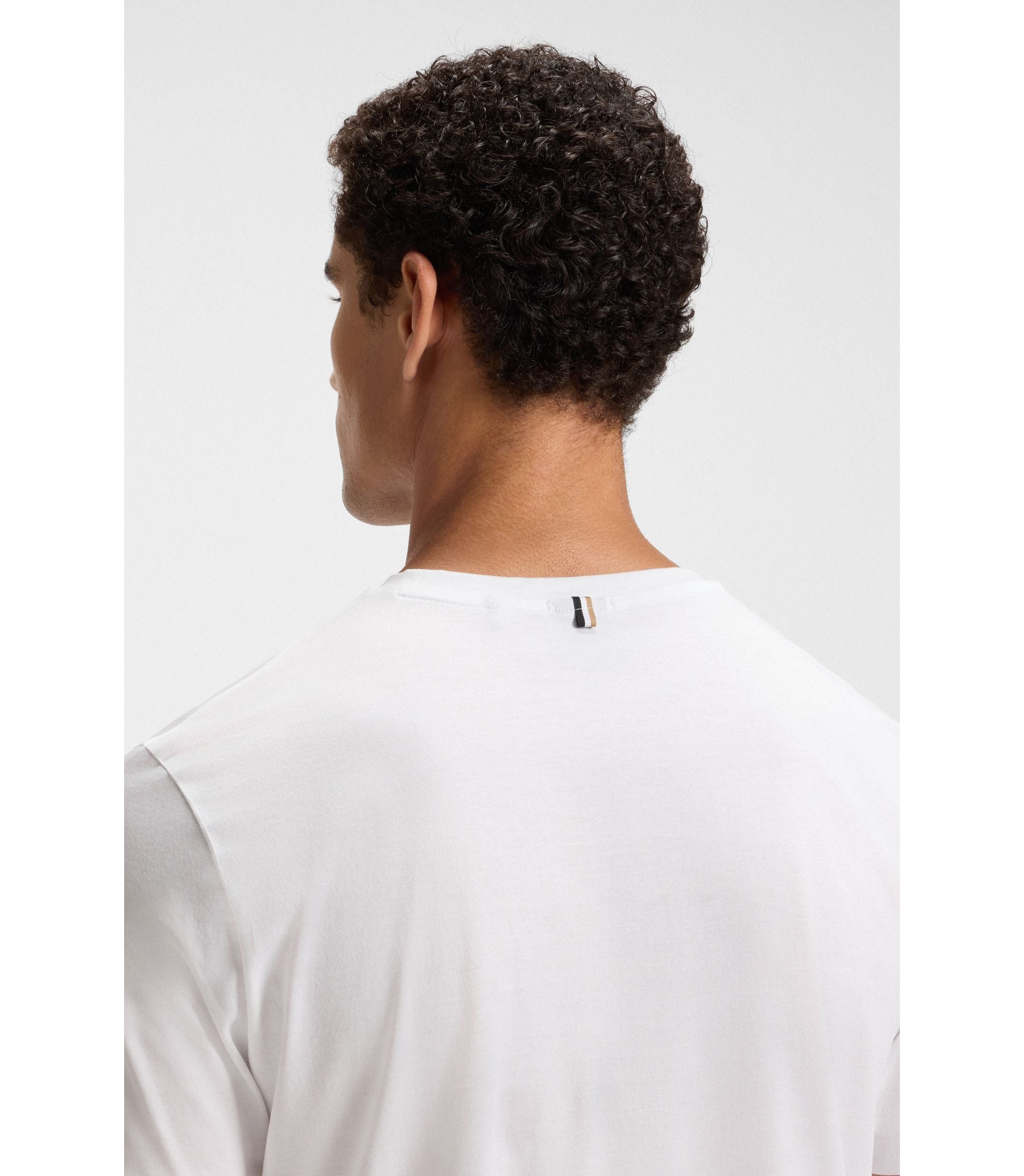 Boss Slim Fit Short Sleeved T Shirt In Mercerised Cotton White