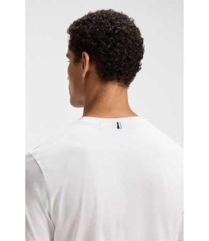 Boss Slim Fit Short Sleeved T Shirt In Mercerised Cotton White