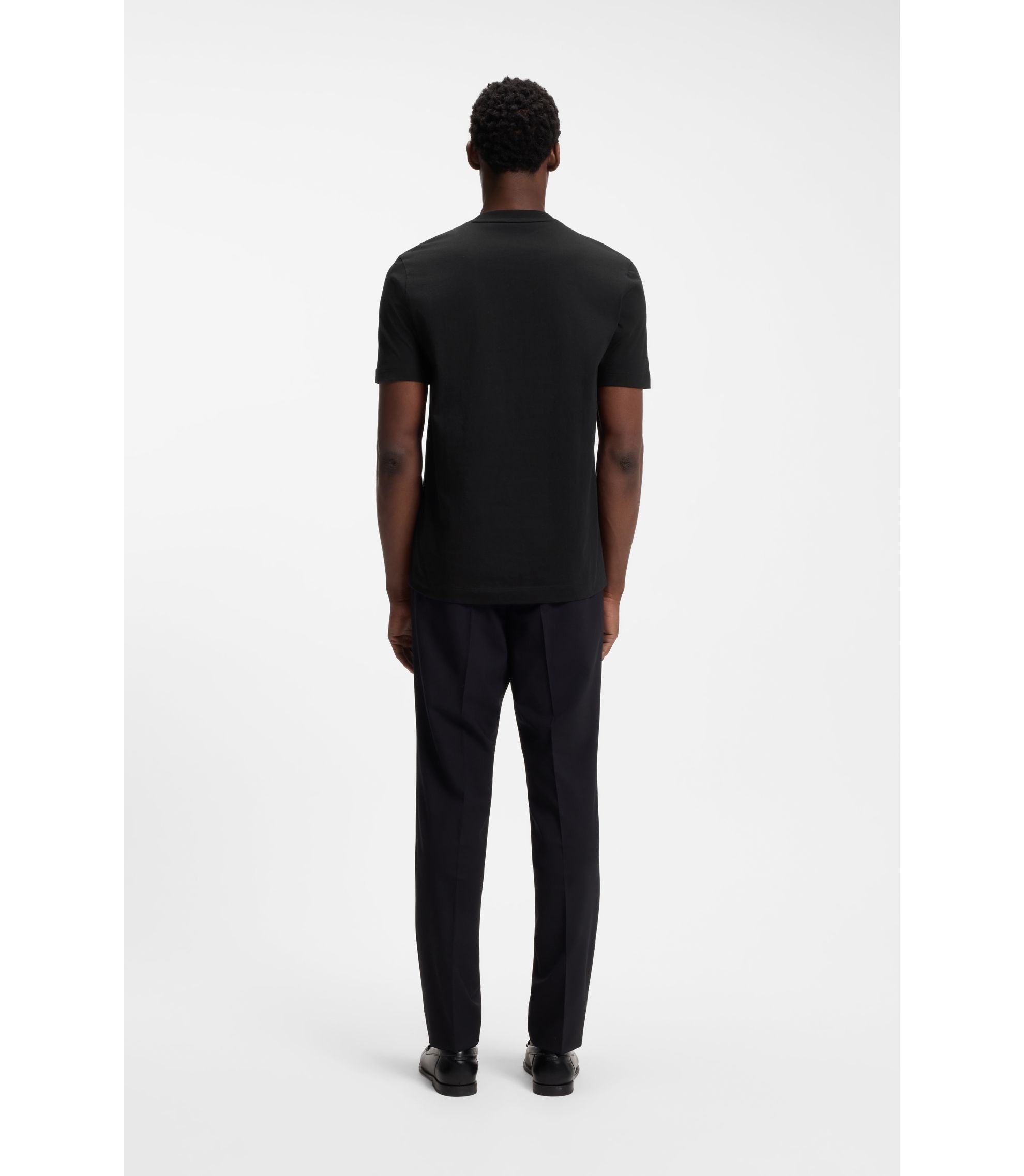 Boss Regular Fit T Shirt In Cotton Jersey Black