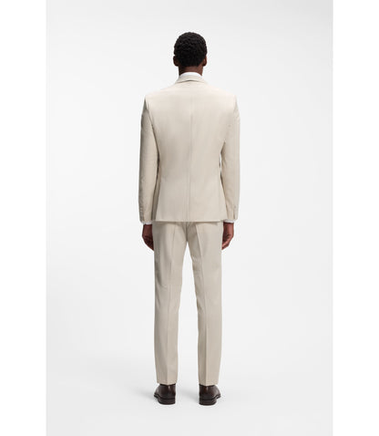 Boss One Slim Fit Suit Jacket In Virgin Wool Serge Light Beige