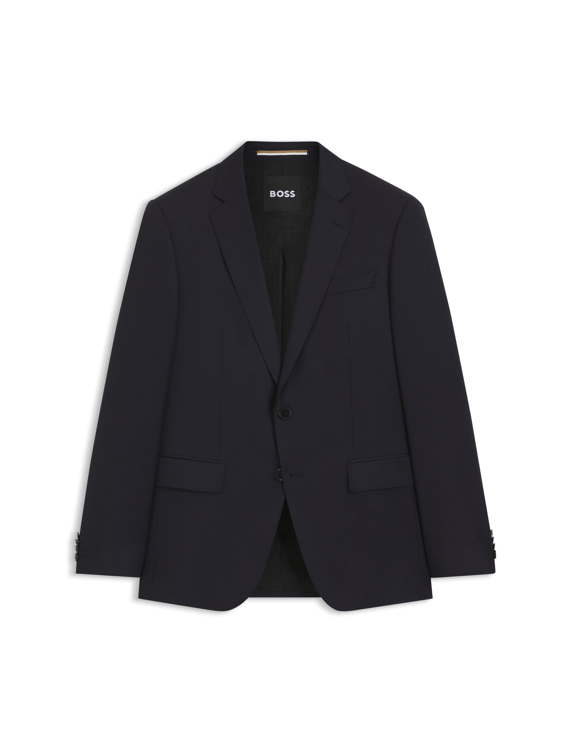 Boss One Slim Fit Suit Jacket In Virgin Wool Serge Dark Blue