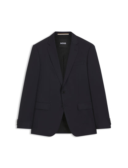 Boss One Slim Fit Suit Jacket In Virgin Wool Serge Dark Blue