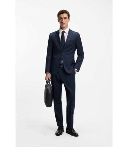 Boss One Slim Fit Suit Jacket In Virgin Wool Serge Dark Blue