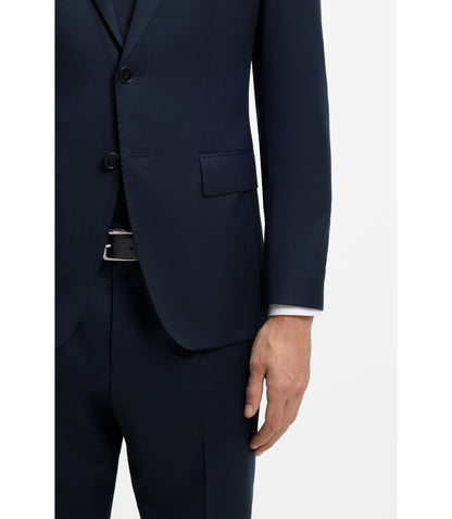 Boss One Slim Fit Suit Jacket In Virgin Wool Serge Dark Blue