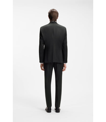 Boss One Regular Fit Suit Jacket In Virgin Wool Serge Black