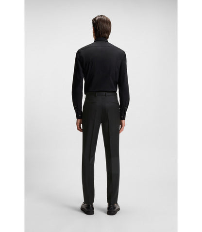 Boss Slim Fit Pants In Virgin Wool Serge Black
