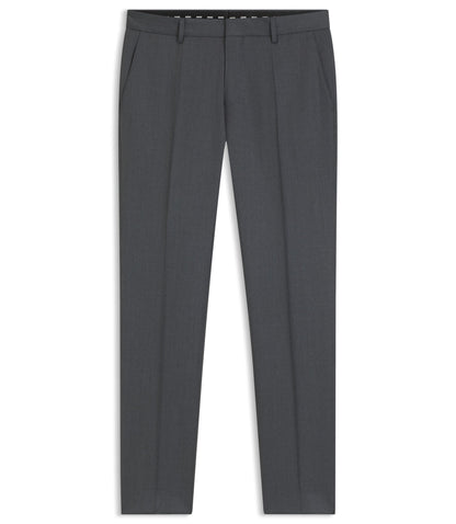 Boss Slim Fit Pants In Virgin Wool Serge Dark Grey
