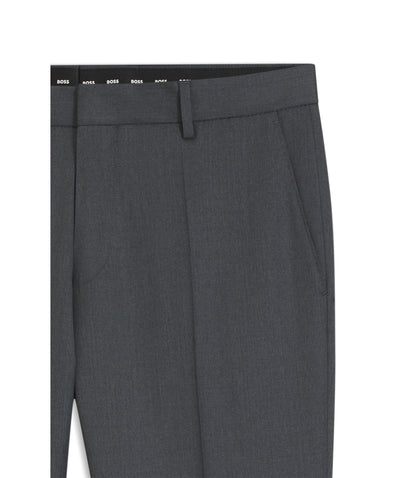 Boss Slim Fit Pants In Virgin Wool Serge Dark Grey
