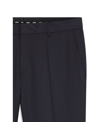 Boss Slim Fit Pants In Virgin Wool Serge Dark Blue