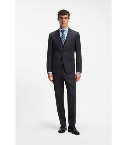 Boss Slim Fit Pants In Virgin Wool Serge Dark Blue
