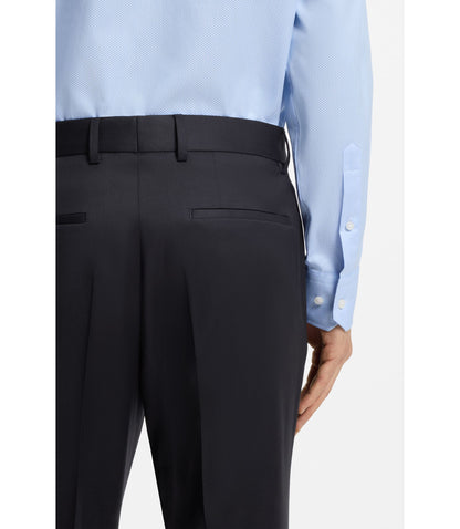 Boss Slim Fit Pants In Virgin Wool Serge Dark Blue