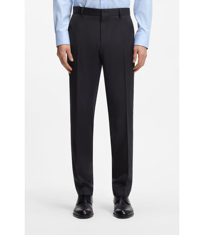 Boss Slim Fit Pants In Virgin Wool Serge Dark Blue