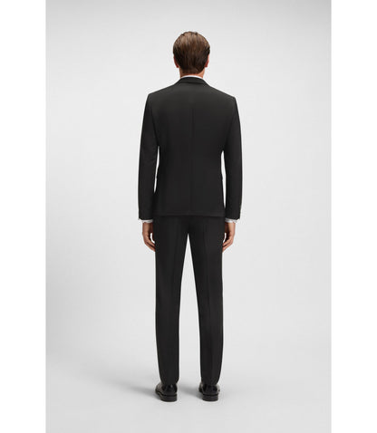 Boss Extra Slim Fit Suit Jacket In Virgin Wool Serge Black