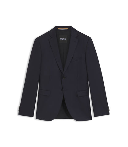 Boss Extra Slim Fit Suit Jacket In Virgin Wool Serge Dark Blue