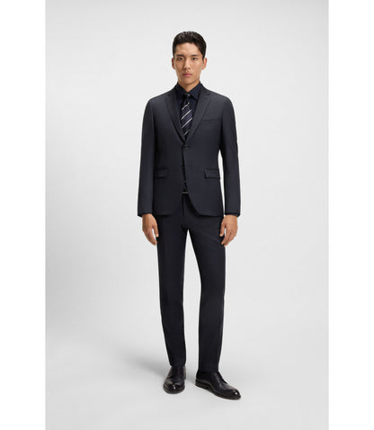 Boss Extra Slim Fit Suit Jacket In Virgin Wool Serge Dark Blue