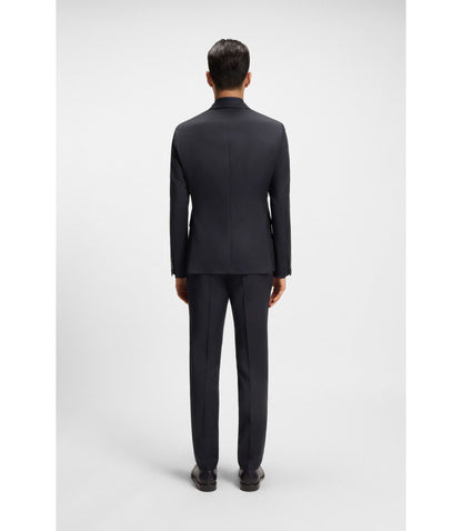 Boss Extra Slim Fit Suit Jacket In Virgin Wool Serge Dark Blue