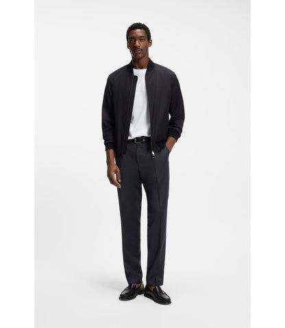 Boss Regular Fit Pants In Virgin Wool Serge Black