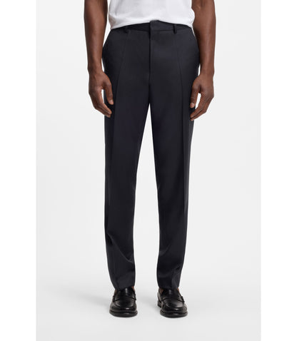 Boss Regular Fit Pants In Virgin Wool Serge Black