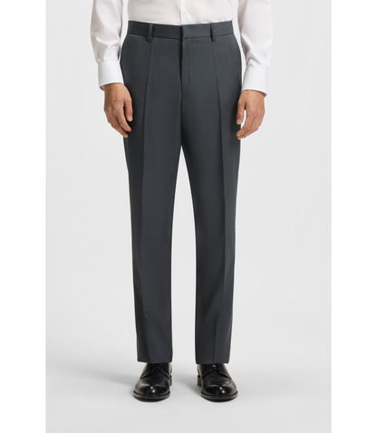 Boss Regular Fit Pants In Virgin Wool Serge Dark Grey