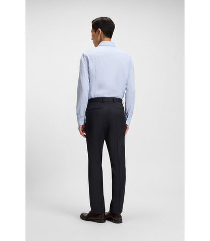 Boss Regular Fit Pants In Virgin Wool Serge Dark Blue