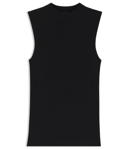 Boss Ribbed Top With Mock Neckline Black Women's